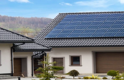 Solar panels on the roof of a home.