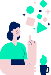 Person with a hot drink illustration