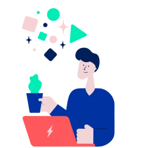 Person with laptop illustration
