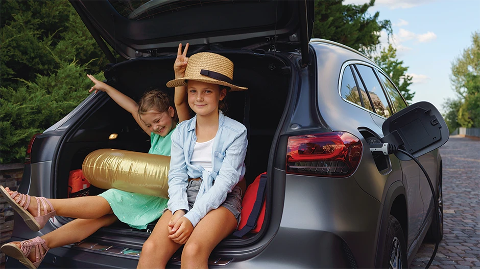 Kids at the back of ev