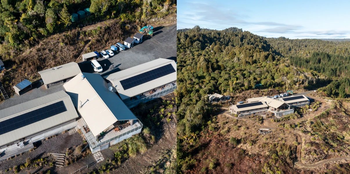 Timber Trail Lodge with solar panels