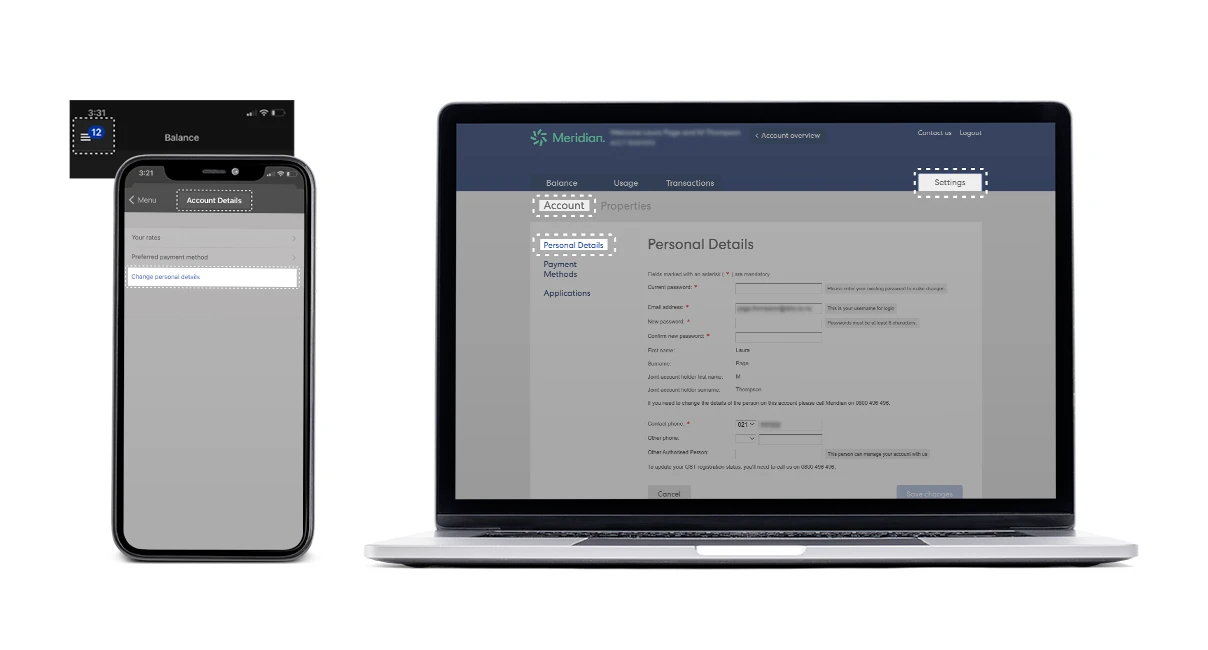 Update Personal Details Screenshot